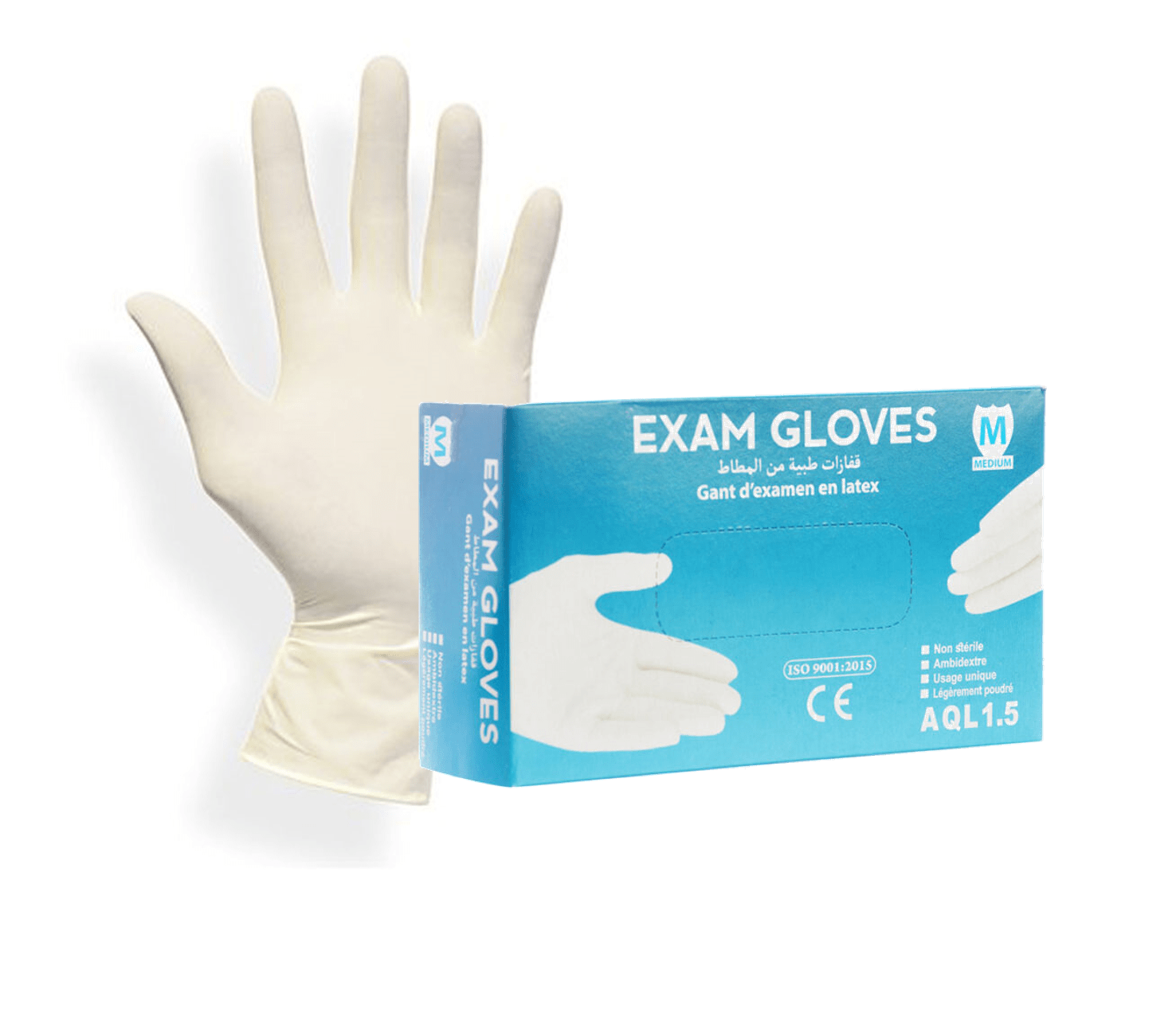 Gant LATEX- Box de 100 unité-EXAM GLOVES
